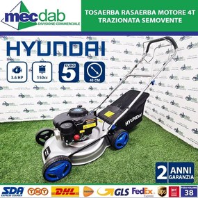 Hyundai - 65470 Rasaerba trazionato con Sistema di Taglio 4 in 1 Raccolata Posteriore