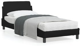 Giroletto Con Testiera Nero 80x200 Cm İn Similpelle /