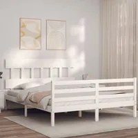 Giroletto con Testiera Bianco 5FT King Size in Legno Massello 3195162