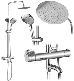 Set Doccia da incasso con Termostatato Lungo Diamond Chrome