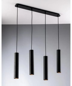 Lampadario Glamour Fluke nero 4x GU10 Ø68cm LUCE AMBIENTE DESIGN