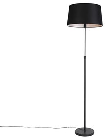 Lampada da terra nera con paralume in lino nero 45 cm regolabile - Parte