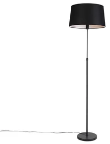 Lampada da terra nera con paralume in lino nero 45 cm regolabile - Parte