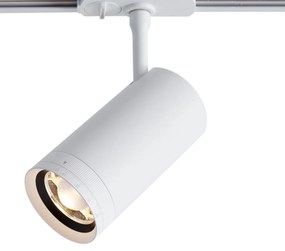 Faretto moderno bianco per sistema di illuminazione su binario monofase con LED orientabile e inclinabile - Iconic Zoom
