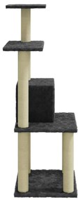 Albero per gatti con tiragraffi in sisal grigio scuro 105 cm