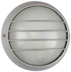 Plafoniera da Esterno E27 Grigia IP54 Ø258mm con Griglia Colore Grigio