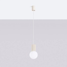Lampadario color crema con paralume in vetro ø 12 cm Orbital – Sollux