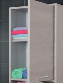 Colonna da bagno portabiancheria 180 cm a 2 ante in legno Rovere Chiaro WORLD