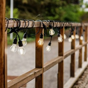 Eko-Light Ghirlanda luminosa IP44 nera 15 m senza lampadine