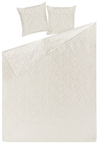 Copriletto trapuntato con cuscini crema 140 x 210 cm RUDKHAN Beliani