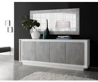 Credenza moderna Bianco Opaco e Beton, ZLCSKY-CBBE