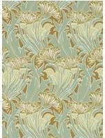 Morris & Co Carta da parati Laceflower - Tobacco/ Pistachio