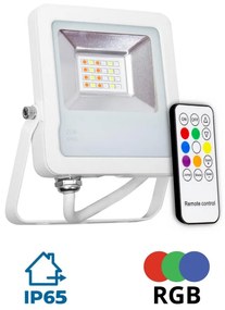 Faro proiettore LED RGB 20W IP65 con Telecomando - Bianco Colore RGB