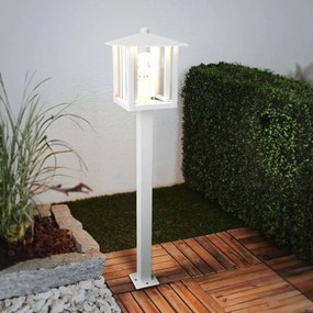 Paletto da Giardino Bianco 80cm Acciaio INOX Base E27 - Serie PILLAR Colore Bianco