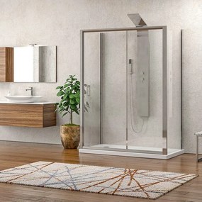 Box a 3 lati 80x140x80 scorrevole vetro trasparente K410NS - KAMALU