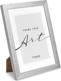 Cornice argentata verticale con sostegno/da appendere 20x26 cm – knor