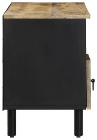 Mobile porta tv nero 100x33,5x46 cm legno massello mango grezzo