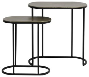 Set di 2 tavolini in metallo 26x53 cm Bocov - Light &amp; Living