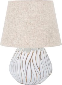 Lampada da tavolo beige con paralume in tessuto (altezza totale 48 cm) Honduras – Mauro Ferretti