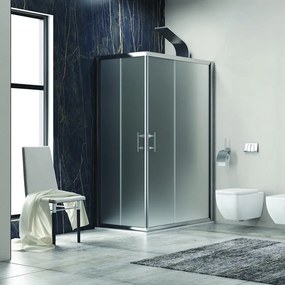 Box doccia 130x100 cm angolare cristallo satinato modello KF1000 - KAMALU