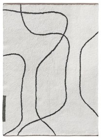 Tappeto avorio in cotone lavabile 100x140 cm Shadow – Mette Ditmer Denmark