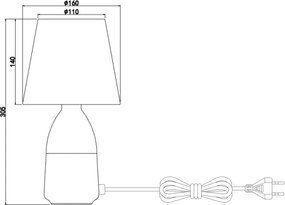 GLOBO 24135C - Lampada da tavolo EUGEN 1xE14/40W/230V