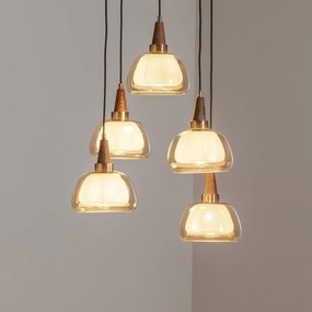 Lampada a sospensione in vetro Ermo Lucea, dimmerabile, Soggiorno / Sala da pranzo, Metallo, Lampada a sospensione