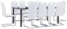 Set Sala Da Pranzo 11 Pz İn Similpelle Bianca /