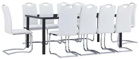 Set Sala Da Pranzo 11 Pz İn Similpelle Bianca /