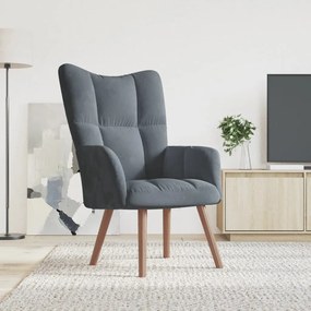 Sedia Relax Grigio Scuro İn Velluto /