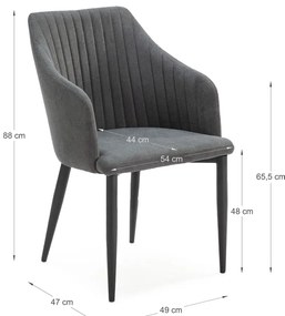 Set di sedie da pranzo grigio scuro in imbottito 2 pz Nadi – Marckeric