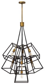 Lampadario Contemporaneo Fu Lighton Acciaio Bronzo Ottone 7 Luci E27