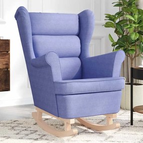 Sedia A Dondolo Jeans Blu 74x90x102 Cm İn Tessuto /