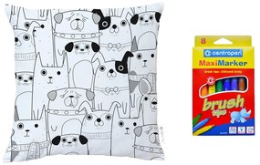 Federa da colorare per bambini Tutti insieme, 45 x 45 cm - Butter Kings