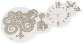Orologio sagomato laser al quarzo in legno bianco grigio e tortora ...