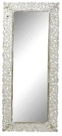 Specchio da parete Home ESPRIT Bianco Cristallo Legno MDF Indiano Decapaggio 66 x 3 x 164 cm