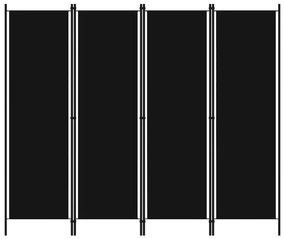 Paravento A 4 Pannelli Nero 200x180 Cm /