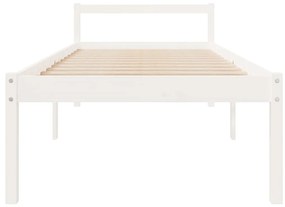 Letto per anziani bianco 90x190 cm single in legno di pino