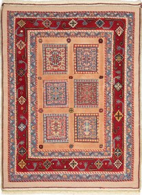 Tappeto 90 x 60 Rosso (Iran) Annodato A Mano