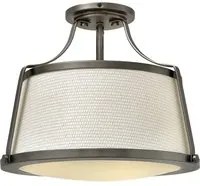 Lampadario Contemporaneo Charlotte Acciaio Nichel Antico Tessuto 3 Luci E27