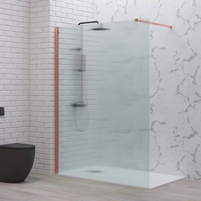Doccia walkin 120 cm vetro scanalato profilo oro rosa | KW1000FLGR - KAMALU