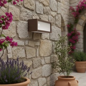 Applique con Sensore Movimento E27 IP65 FLUTE per esterno - Corten