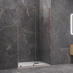 Kamalu - Nicchia doccia scorrevole senza telaio 160 cm color oro rosa | KNM4000GR