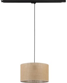 Lampadario a sospensione con filo Sistema ferroviario trifase TRACER 1xE27/15W/230V diametro 38 cm nero/marrone