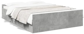Giroletto cassetti grigio cemento 140x190 cm legno multistrato
