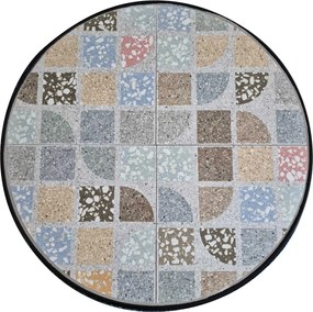 SILVES - set due sedie pieghevoli e tavolo rotondo con decori