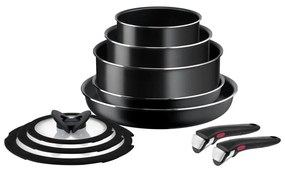 Tefal - Set di pentole 10 pz INGENIO EASY COOK &amp; CLEAN BLACK