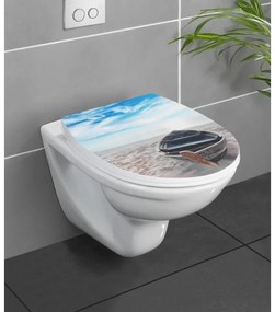 WENKO 23532100-WC Sedile WC resistente portata 300/350 kg, 36,5x45 cm, multicolore/argento