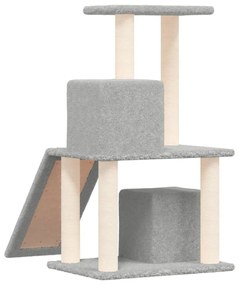 Albero per gatti con tiragraffi in sisal grigio chiaro 82 cm