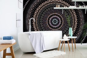 Carta da parati – Mandala con motivo solare in tonalità viola